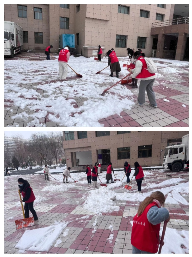 外语学院开展校园扫雪铲冰志愿服务活动